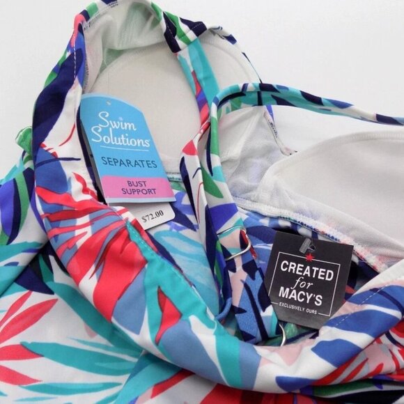 Swim Solutions Tankini Top Palm Springs Triple Tier Size 10 up to D Multicolor - Picture 3 of 6